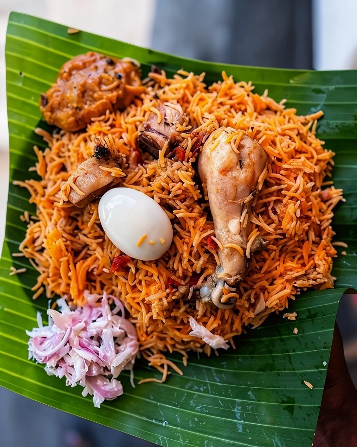 chicken biriyani with egg and raitha images