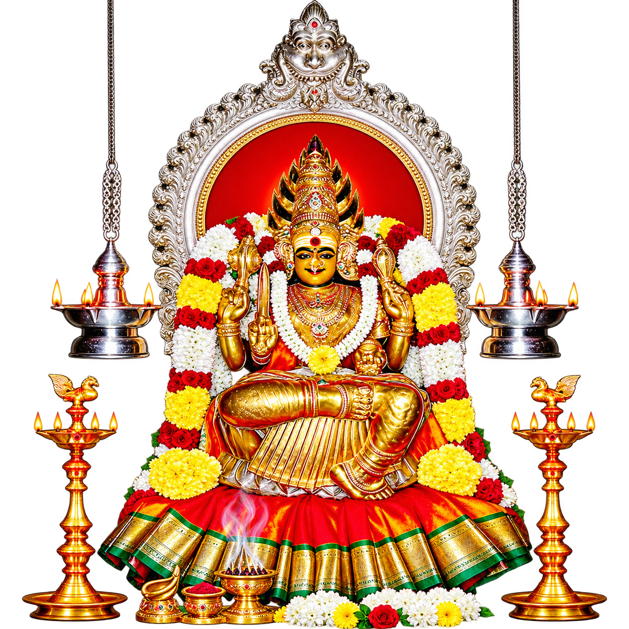 Ornate Golden Goddess Shrine Cutout